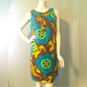 Taylor Dress Size 8 Silk/ Linen Retro Pockets Sleeveless Career Boho Travel